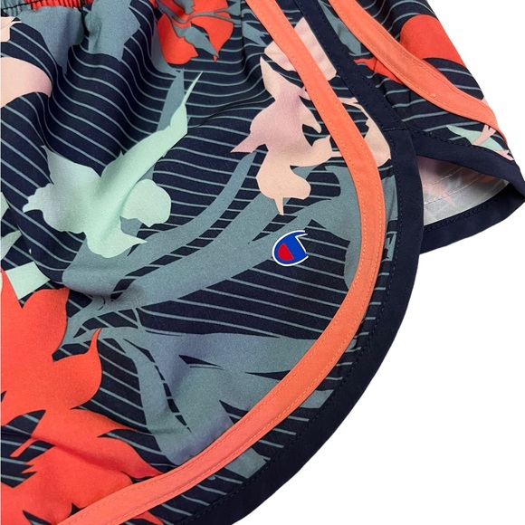 Champion women's size S running athletic shorts with liner tropical print navy - Picture 3 of 10